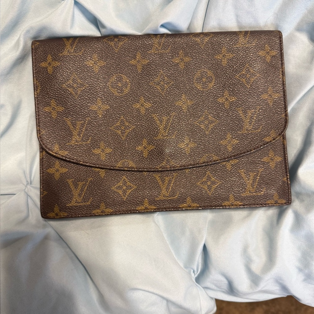 Louis Vuitton Brown and Tan Monogram Pouch